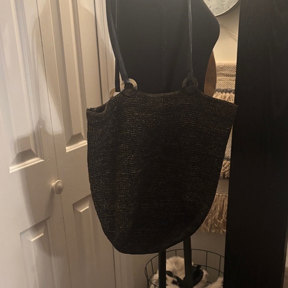 Annabel Ingall Black Tote with Colorful Dots - Picture 2 of 8